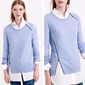 J Crew Merino Wool Asymmetrical Zip Sweater